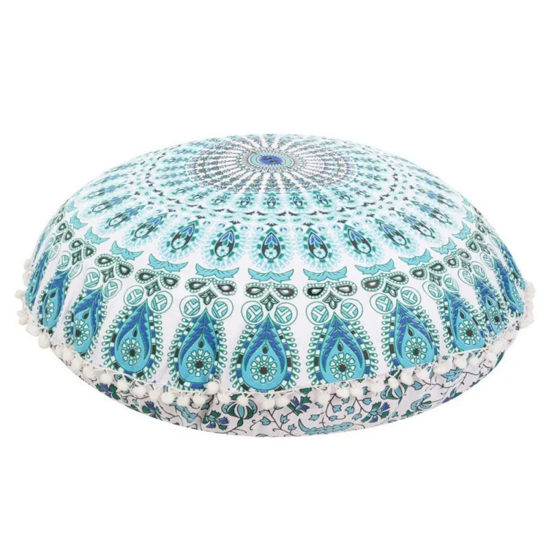 32in Round Mandala Tapestry Pillows Case Cover Meditation Covers Ottoman Poufs Retro Ethic Pillow Case24