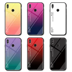 Honor Note 10 Case Note10 Gradient Aurora Tempered Glass Back Cover Hard Case for Huawei Honor Note 10 RVL-AL09 Cover Protector