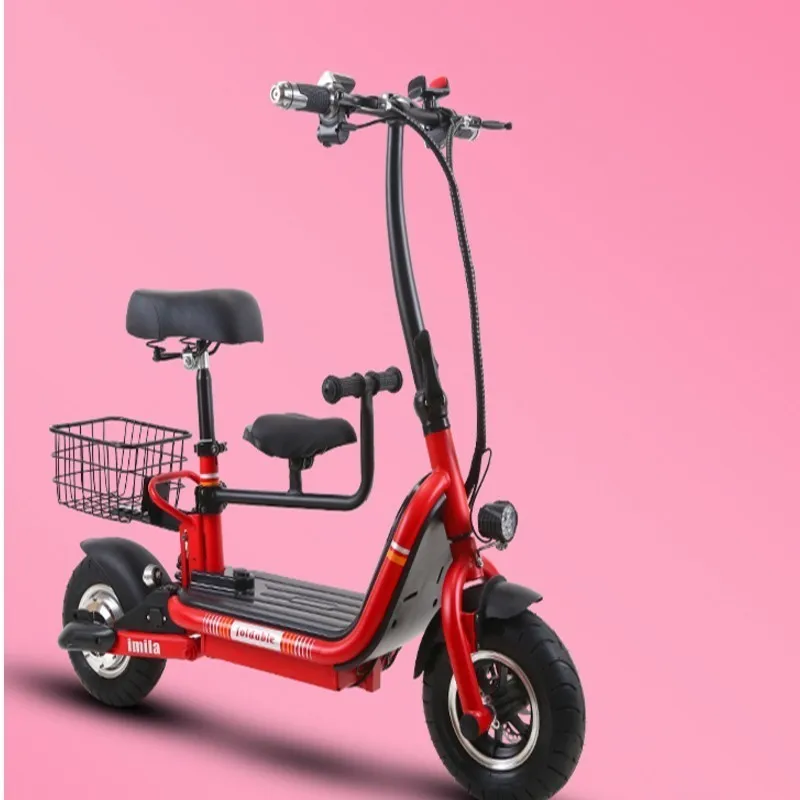 Mini Folding Electric Bicycle 2 Wheels Electric Bicycle 11Inch 48V Foldable Smart Electric Scooter For Women Adults