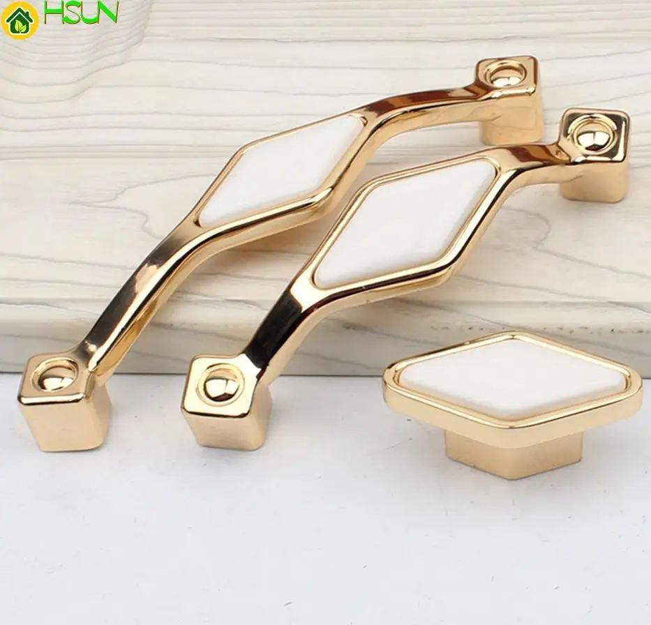 

Chic Ceramic Drawer Handles Dresser Pulls High Quality Cupboard Knobs Handle Gold Cabinet Kitchen Handle Ffurniture Hardware