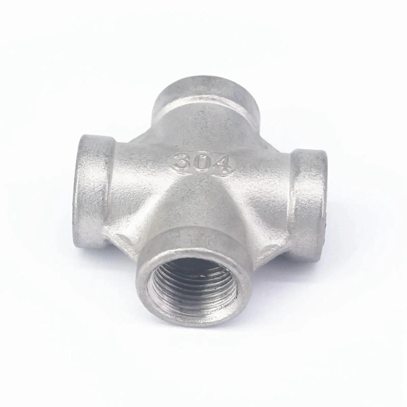 3/8 "Bsp 304 Rvs Cross 4 Manier Connector Pijp Water Olie Lucht