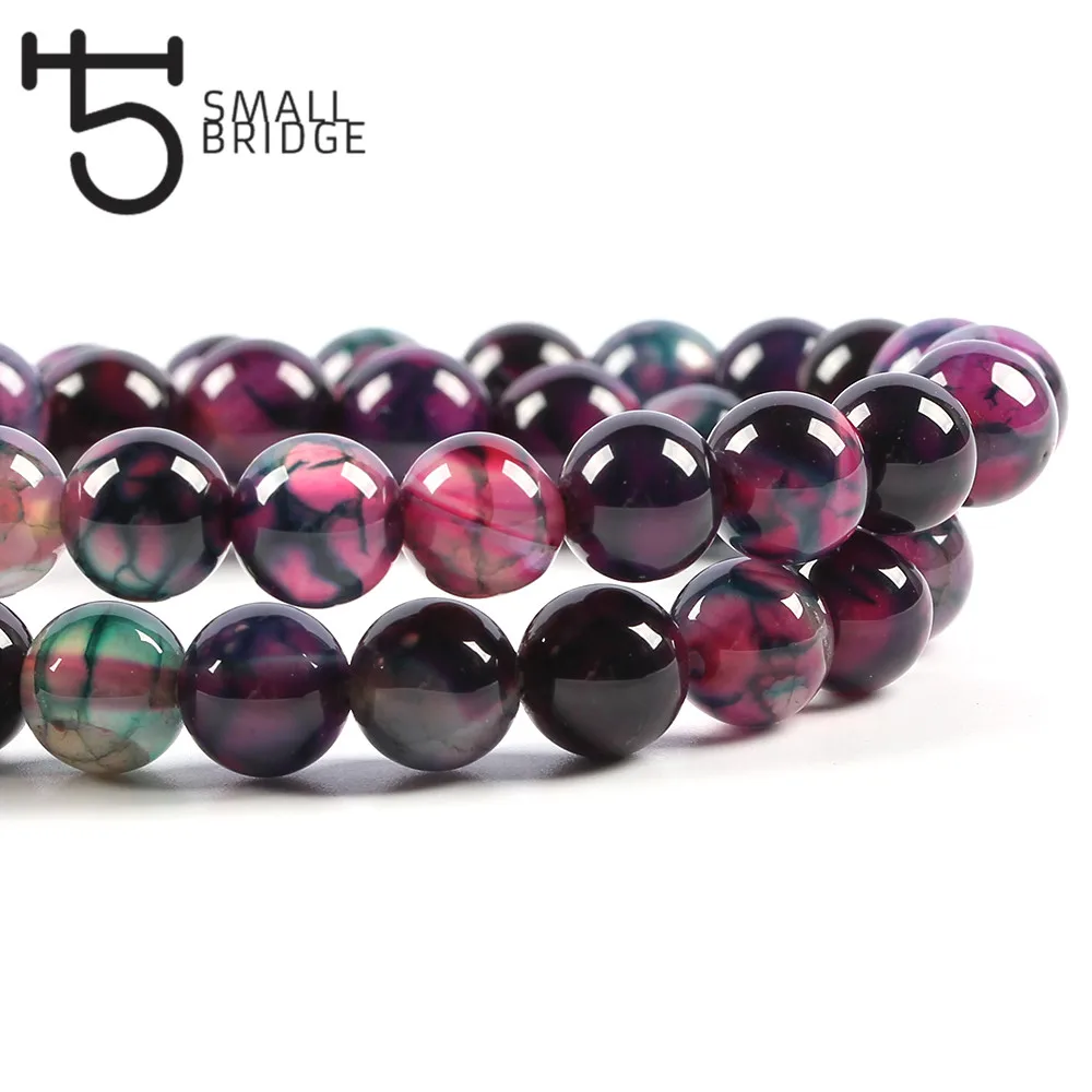 

6 8 10mm Round Smooth Natural Stone Beads For Jewelry Making Women Diy Bracelet Pattern Agates Beads Strand Wholesale S602