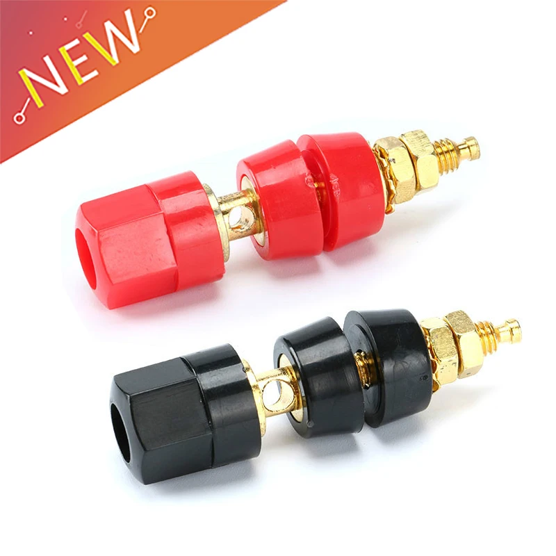 Terminal Blocks 4.7mm Amplifier Terminal Connector Binding Post Banana Plug Jack Mount Gold Red Black Speaker Plug Jack