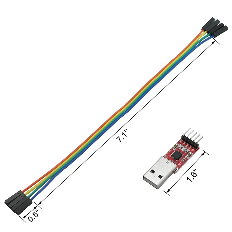 CP2102 Module USB naar TTL USB 2.0 Seriële Module UART STC Downloader met 5 Pin Dupont Kabel