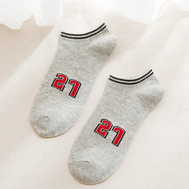 spring summer men cotton Man  Socks Digital Motion letter Male Low Cut Ankle Socks casual slippers 1pair=2pcs WS111