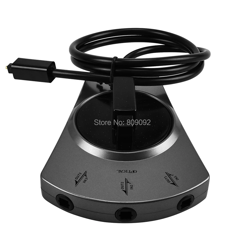High quality Digital Optical Audio Switch SPDIF Toslink Cable 3-Way Switcher Adapter Selector Hub Box for DVD CD player