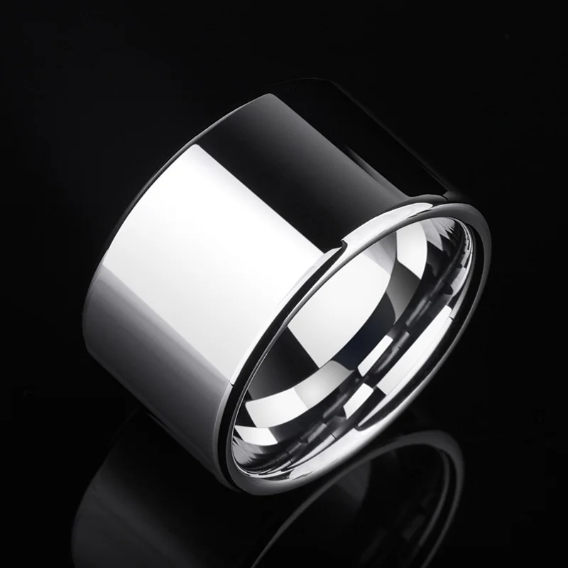 Men Tungsten Rings, Hard Metal Finger Ring with Gift Box, 14MM Width Domineering, Customized