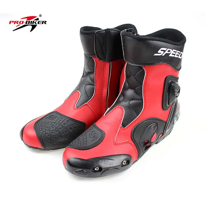 

PRO-BIKER A004 SPEED Ankle Joint Protective Gear BLACK RED WHITE Motorcycle Moto Shoes Motorbike Racing Motocross Boots