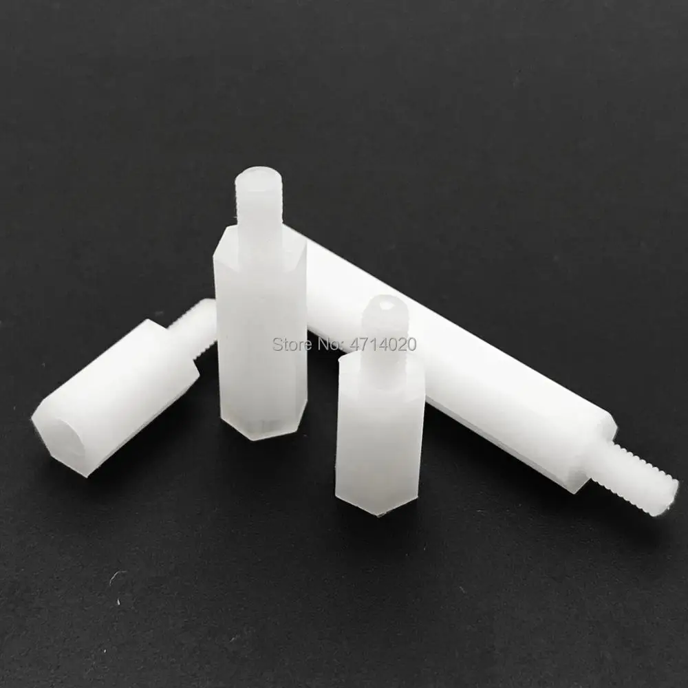 50pcs M2 M2.5 M3 M4 White Nylon Plastic Hex Standoff Hexagon Pillar Male Female Spacer Phillips Bolt For PCB Board Motherboard