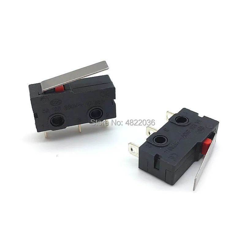 5pcs Mini Micro Limit Switch NO NC 3 Pins PCB Terminals SPDT 5A 125V 250V Roller Arc lever Snap Action Push Micro Switch