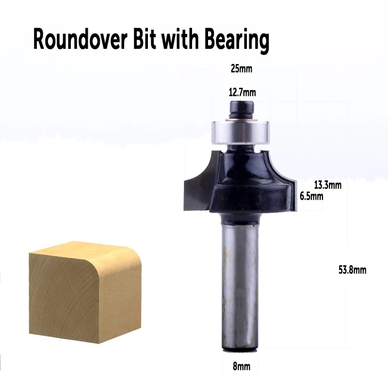 3PC 8mm Shank Router Bits Set Roman Roundover Bit Cove Bit Ogee Bit with Bearing For Woodworking Tools