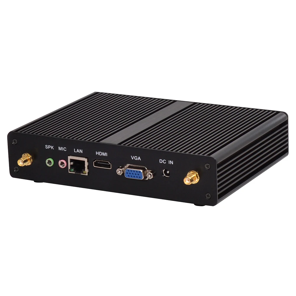 HUNSN Fanless Mini PC,Intel 3205U,Kodi Box,Windows 11/Linux Ubuntu,BM05,WiFi,VGA,1HD,4USB3.0,2USB2.0,1LAN