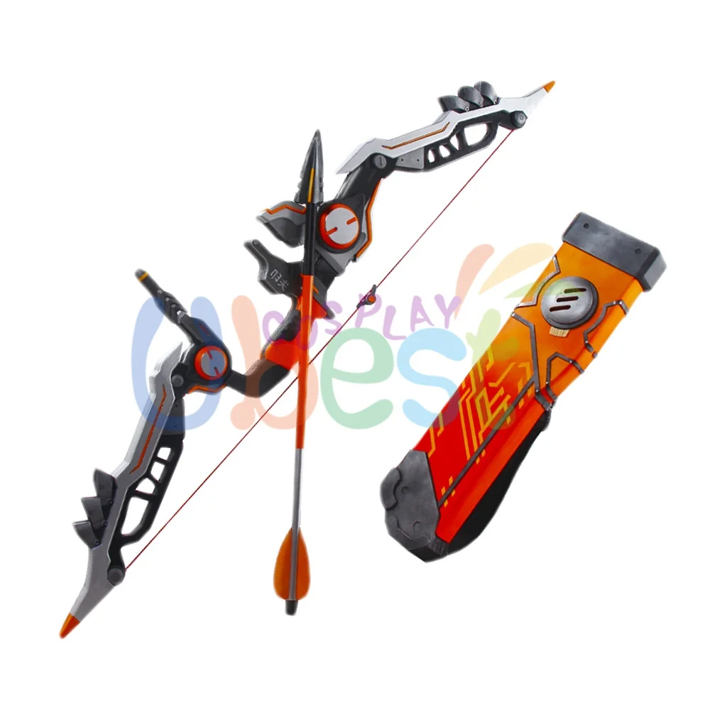 OW Shimada Hanzo Cyber Ninja Bow Arrow and Quiver Cosplay Prop