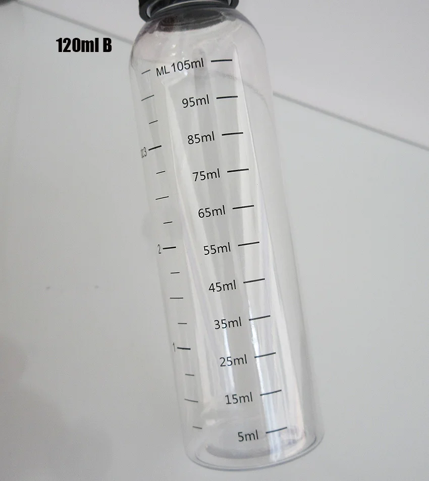 2pcs120ML 250ML Plastic Refillable Bottle PET transparent Liquid Bottle with Graduation, Scale Water Bottle with Childproof Cap