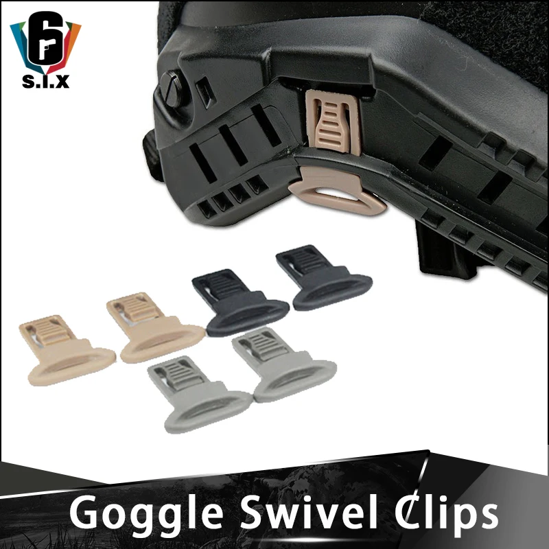 

Goggle Swivel Clips Set For Helmet Side Rails Wargame Paintball Airsoft Helmet Rail Side Mount