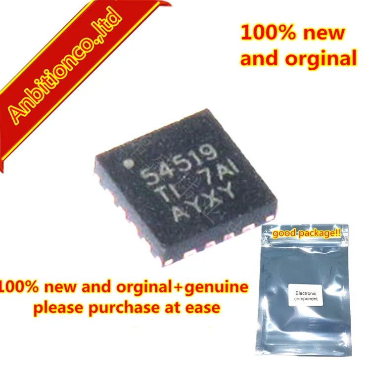 10pcs  100% new and orginal TPS54519RTER 54519 QFN16 2.95 V to 6 V Input, 5-A Synchronous Step Down SWIFT Converter in stock