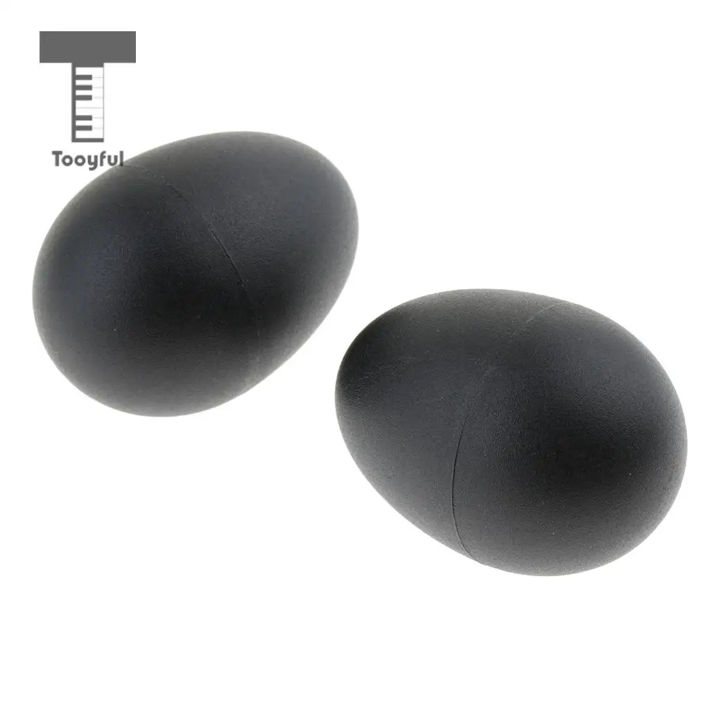 Tooyful Pack of 2 Plastic Sand Egg Shaker Hand Percussion Black Kids Baby Toddler Preschool Musical Rattle Toy