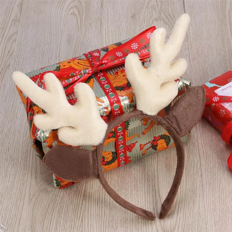 Headband Reindeer Christmas Antler Antlers Hair For Kids Xmas Headbands Deer Hoops Headwear Ears Party Decor Adults Elk