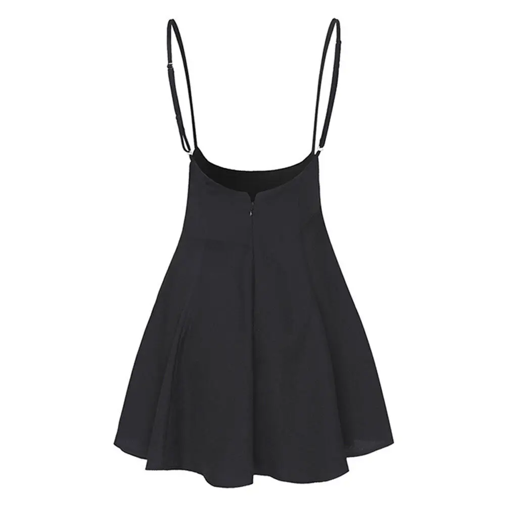 thin strap skater dress Strappy Pleated Skater Midaxi Dress In Black | EGO US