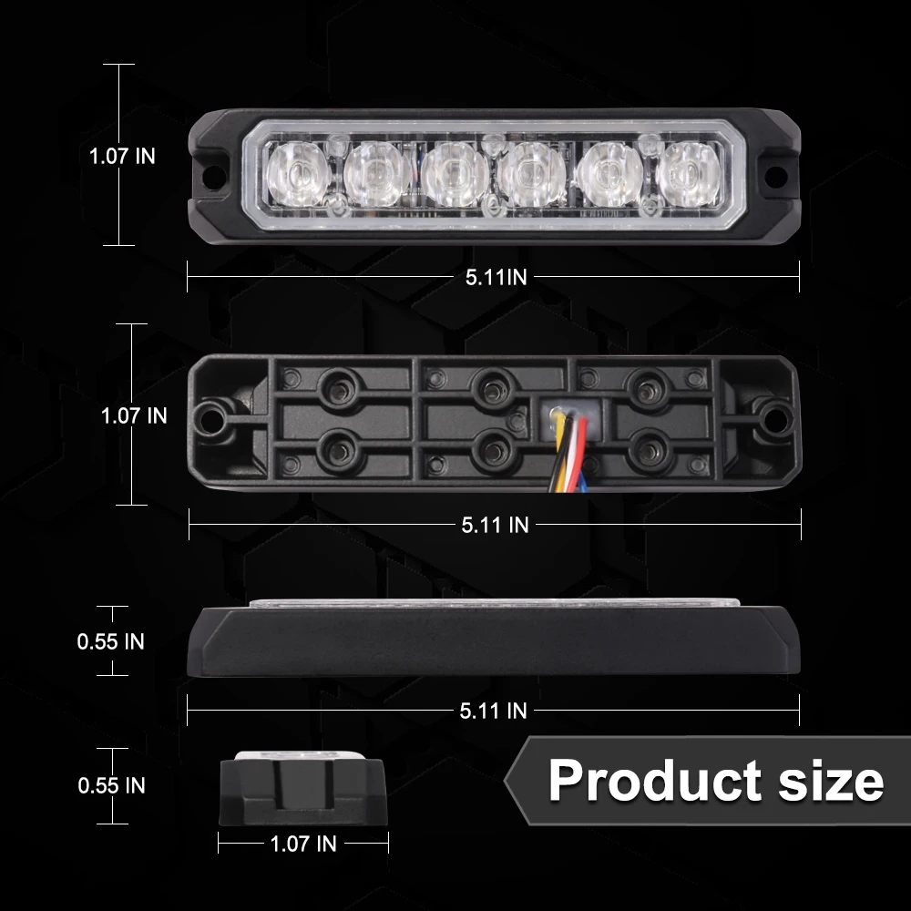 Luz estroboscópica LED Bogrand Luzes de advertência com função síncrona para cima Lâmpada intermitente de emergência brilhante Lâmpada lateral