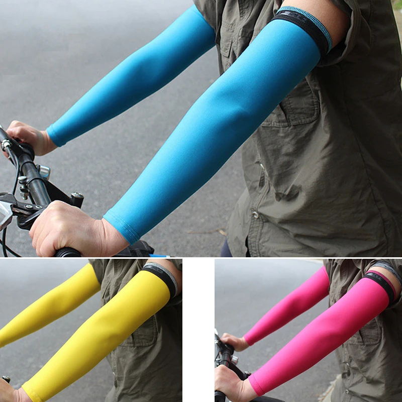 (M-2XL)1 Pair Ice Cool Quick Dry UV Protection Cycling Arm Warmers Basketball Volleyball Fishing Running Sport Arm Sleeves