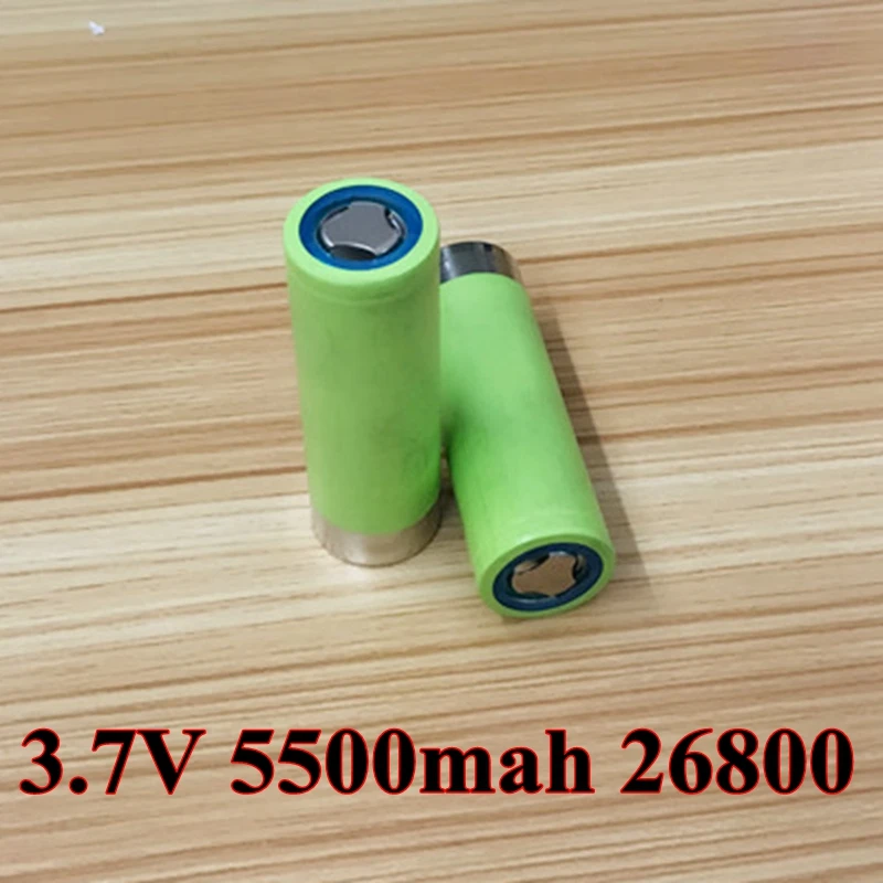 2pcs/lot Li-ion 3.7v 5500mah 26800 5C Discharge Li-polymer Battery for Flashlight Electric Car Toys Energy Storage Power Tools