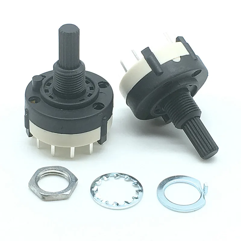 1pc RS26 3P4T 3 Pole 4 Position Selectable Band Rotary Channel Selector Switch Handle length 20MM with knob