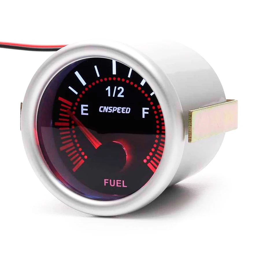 

2'' 52mm Automotive Petrol Motor Car Truck Fuel Gauge Fuel Level Meter with Fuel Sensor Red LED E 1/2 F Pointer 12V