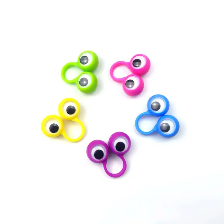 Iwish 34Mm Google Eye Puppe Plastic Ringen Met Wiggle Ogen Vinger Spionnen Voor Verjaardagsfeestje Kids Gags N Praktische grappen Gift Speelgoed