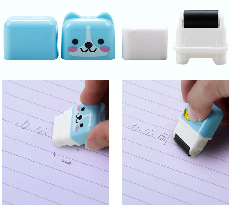 Ellen Brook 1 Piece Lovely Cute Kawaii Animals Eraser  Creative Roller Korean Stationery Office School Supplies Kid Gifts