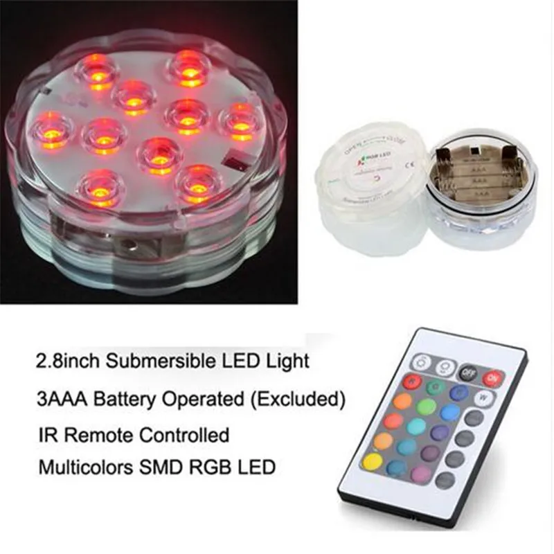 1pc Tauch Led-leuchten 7CM Remote Gesteuert Multi RGB Mini LED Licht Basis Für Glas Rauchen Shisha Shisha licht