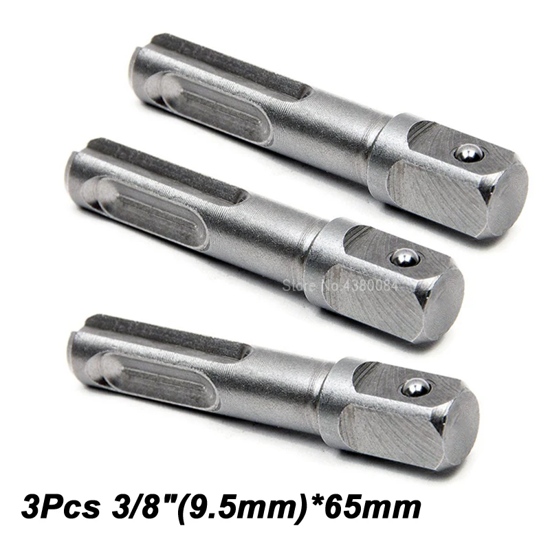 

3Pcs Set 3/8" SDS Plus Adapters Connectors Socket Driver Drill Bits Chuck Adaptor Bits Hammer Drill Accessories Power Hand Tools