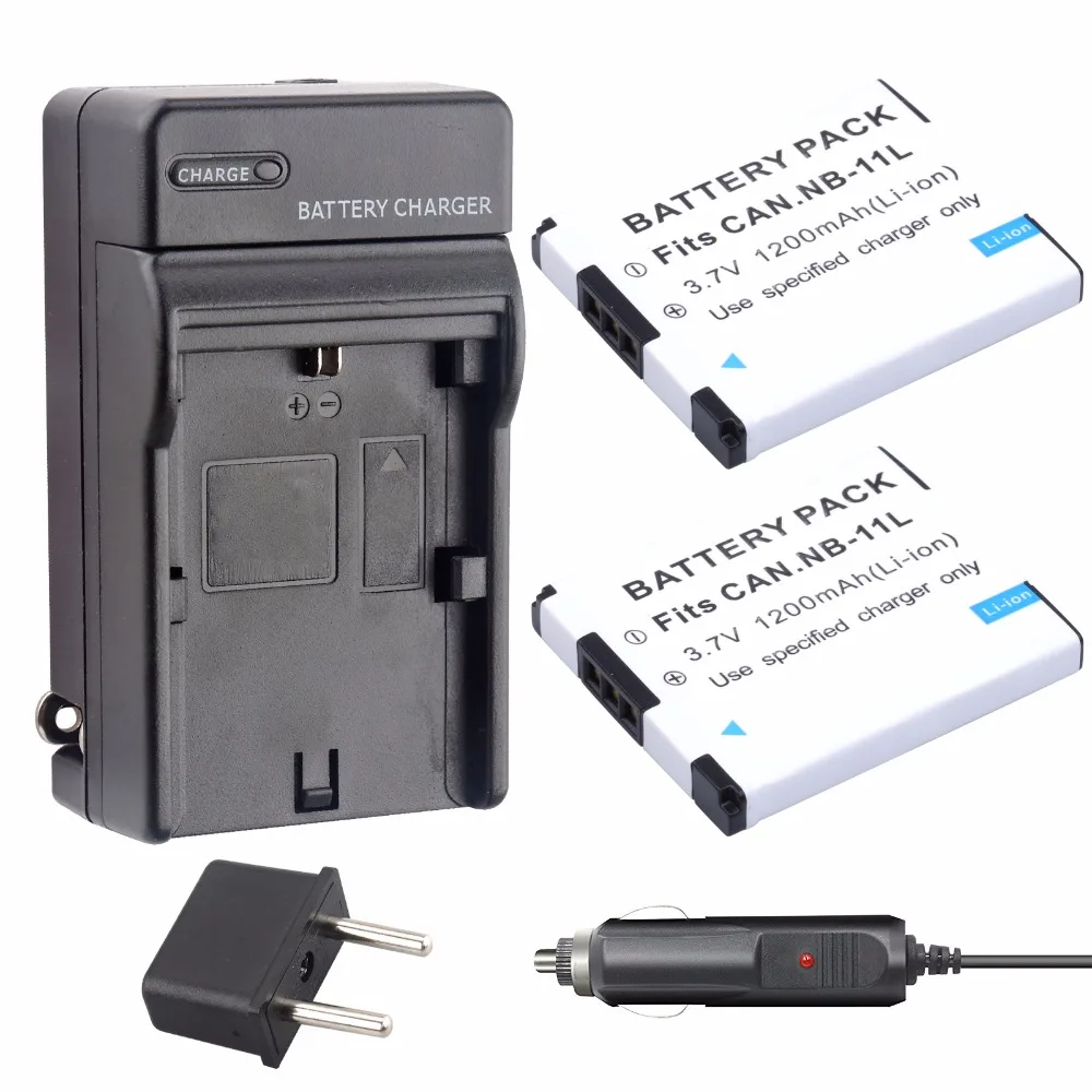 NB-11L NB 11L Battery (2-Pack) + Charger kit  For Canon NB-11LH A2300 IS, A2400  A3500, A4000 ,ELPH 130 140 IS IXUS 285 IXUS 285