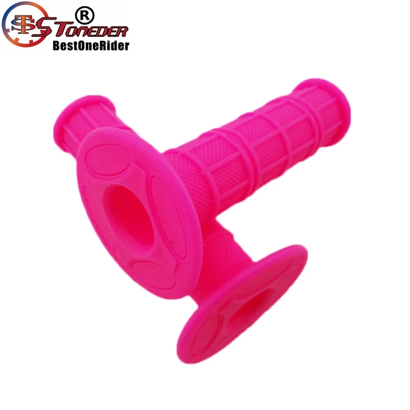 STONEDER Rubber Pink Throttle Handle Grips For Pit Dirt Motor Bike Motorcycle Motocross 50cc 70cc 90cc 110cc 125cc 140cc 150cc