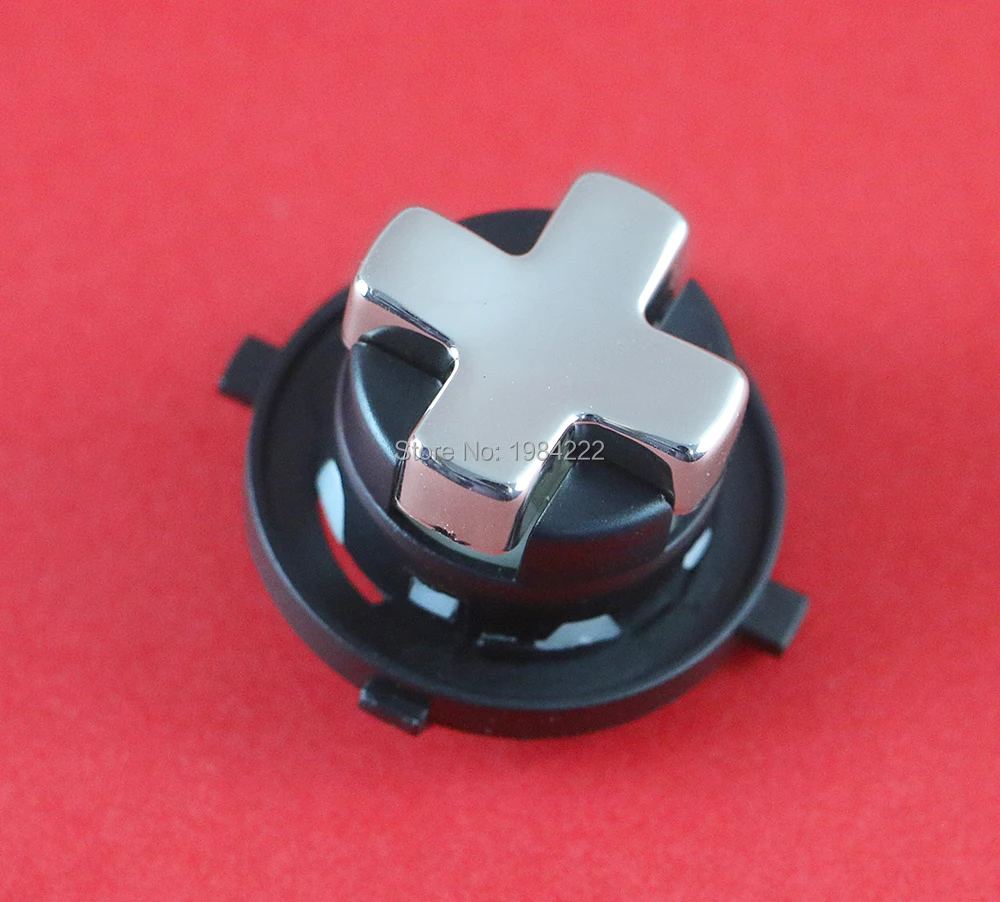 10 unids/lote botón cruzado cromado plateado gris con Base negra que transforma el botón DPAD D-Pad para controlador XBOX 360