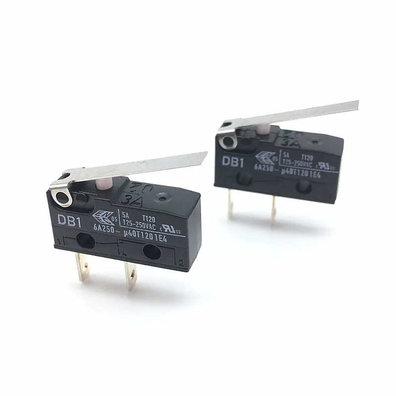 5PCS CHERRY Micro Switch DB1 Limit Switch 6A250V with Straight Handle Constant Length 2Pin