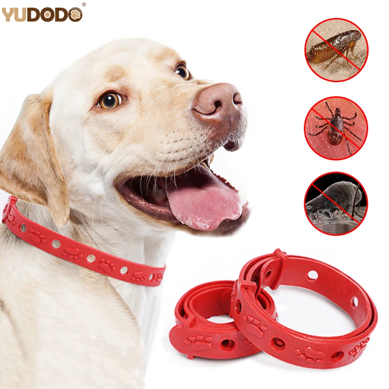 1pc Red Dog Collar Anti Flea Ticks Mosquitoes Outdoor Protective Adjustable Pet Neck Strap Puppy Cat Collars