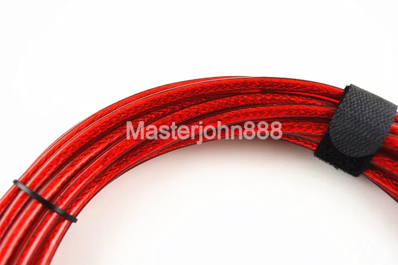 3/6/10m Red/Yellow/Green/Blue Transparent Electric Guitar Cable Amplifier Cable Instrument Cable Low Noise Shielded