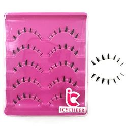 ICYCHEER 5Pairs Lower Under Bottom False Eyelashes Natural Soft Black Fake Eye Lashes Extension maquiagem profissional completa