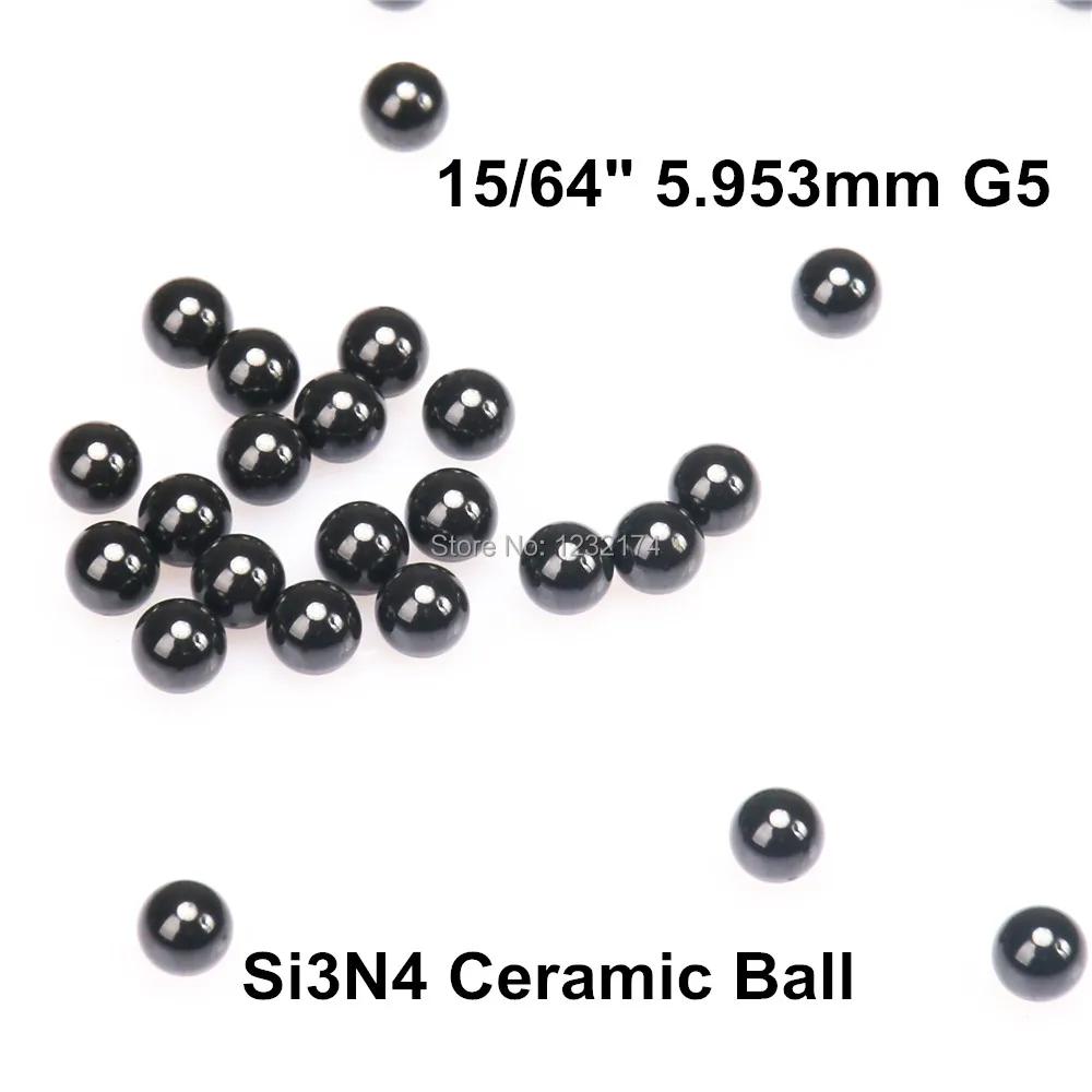 

15/64" 5.953mm Silicon Nitride Ceramic Ball Si3N4 G5 100PCS/Lot used in Bearing,Valve ball, linear slider 5.953mm ceramic ball