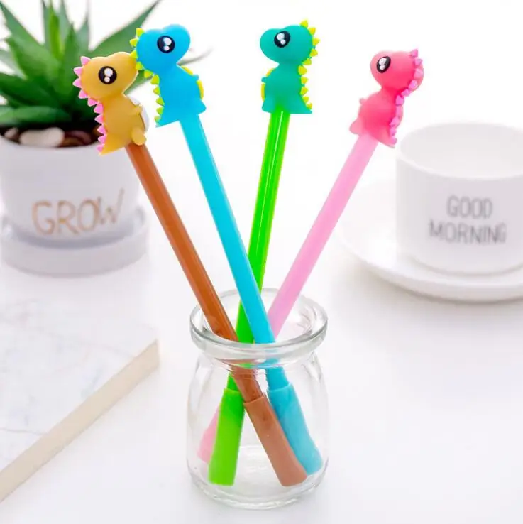 Ellen Brook 1 Pieces Korean Fashion Stationery Cute Kawaii Candy Color Dinosaur Pen Advertising Gel Pen School Office Supplies