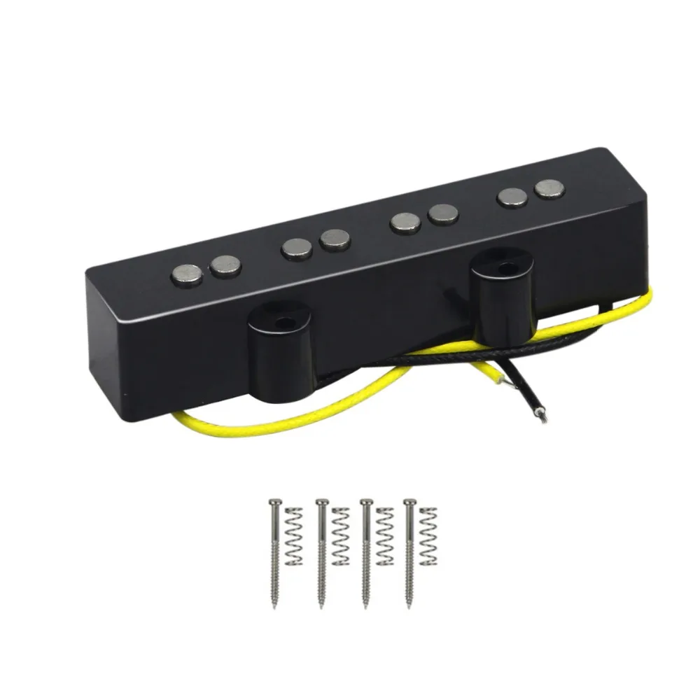 FLEOR Open Style Vintage Alnico 5 Jazz JB Bass Pickup Fiber Bobbin For 4 Strings Bass,Neck or Bridge Pickup