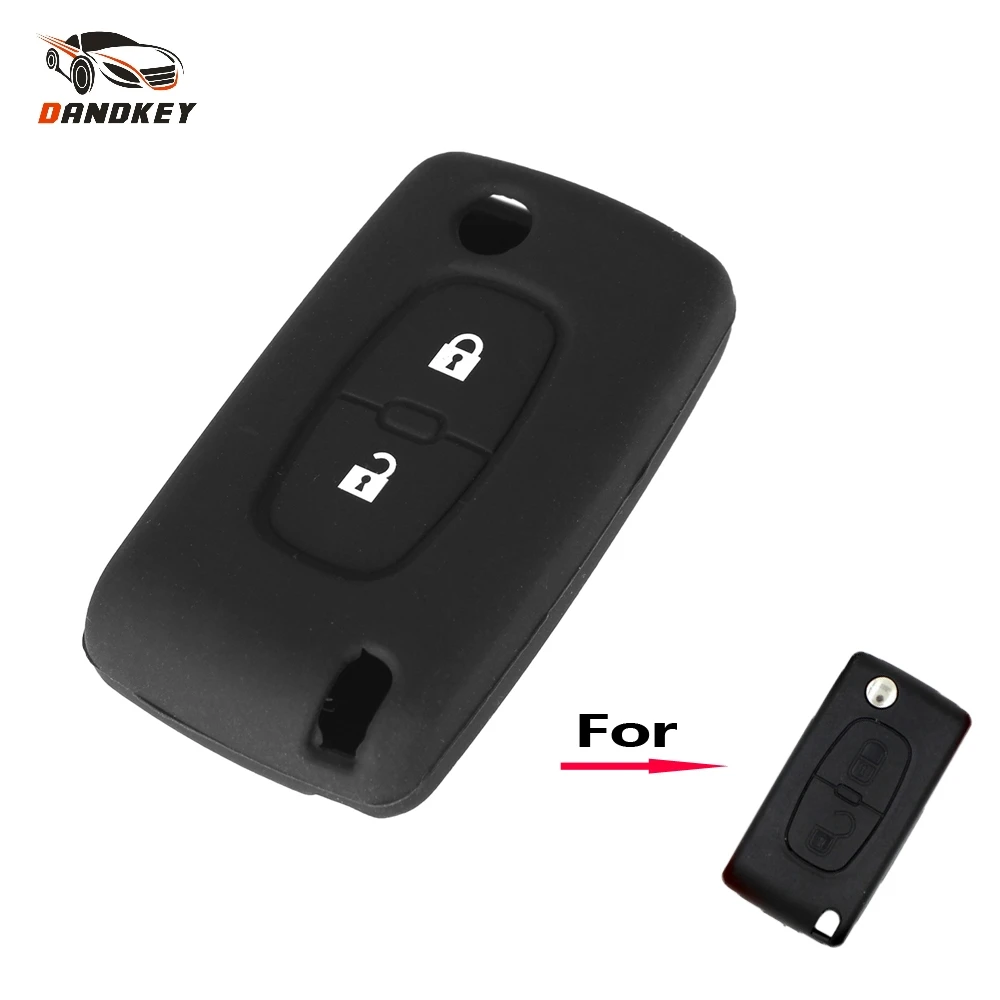 2 Button Silicone Remote Key Cover Case Fob For Peugeot 107 207 307 307S 308 407 607 2BT DKT0269 Free Shipping