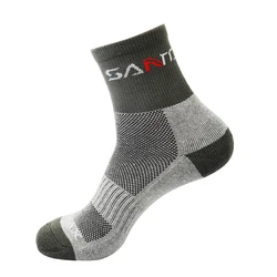 SANTO Quick Drying Men Socks Outdoor Sports Hiking Camping Cycling Socks Half Thick Running Socks