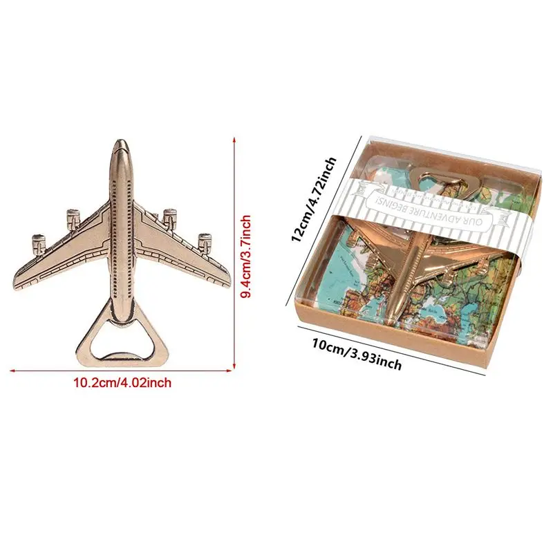 Pack of 12 Airplane Bottle Opener Gift Box Air Plane Travel Beer Bottle Opener Party Favor Wedding Birthday Decorations