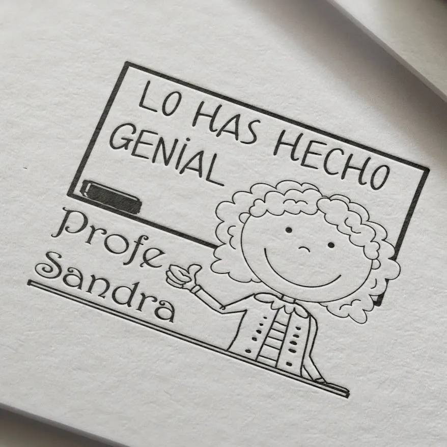 Spanish Great Job Teacher Customized Stamp self inking  for gift school assessment lo has hecho  genial profe