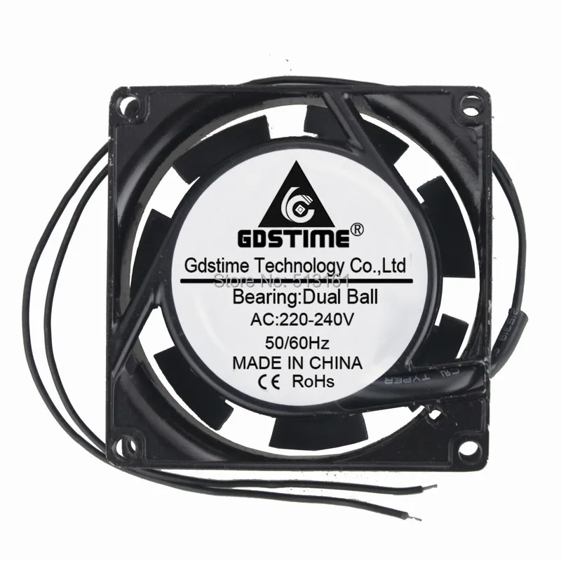 5 cái/lốc 8 cm AC 220 v 240 v 0.1a 2 dây Làm Mát Fan 8025 Bóng Mang Động Cơ 8025 s