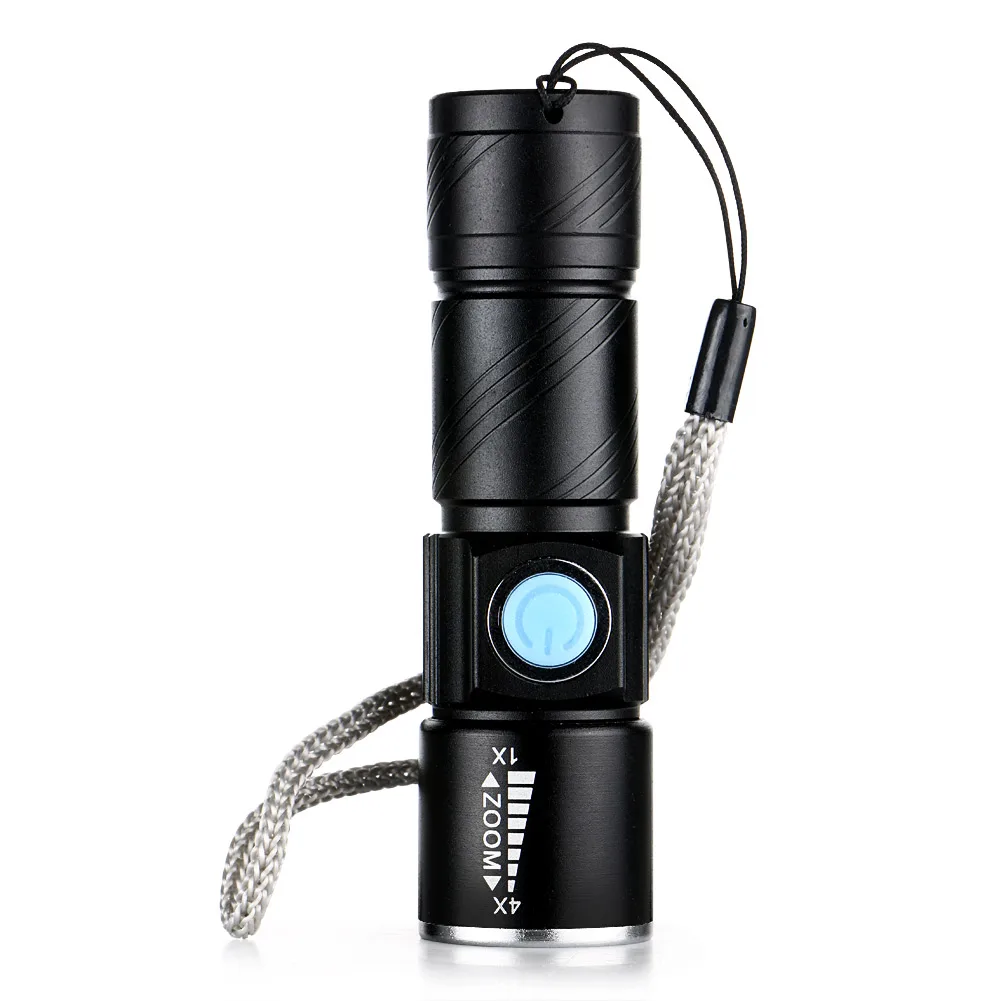 enjoydeal 1PC Q5 1000 Lm LED USB Rechargeable Flashlight Zoomable Adjustable Focus Flashlight Torch for camping outdoor Light