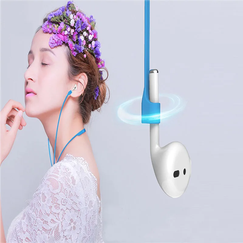 2/5 قطعة حبل سيليكون لمكافحة خسر خط سماعة حزام لسماعات airpods بلوتوث اللاسلكية