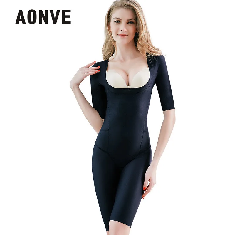 

Aonve Body Modeling Shapewear Seamless Women Bodysuit Short Sleeve Arm Shaper Butt Lifter Tummy Slimming Body Shaper Plus Size